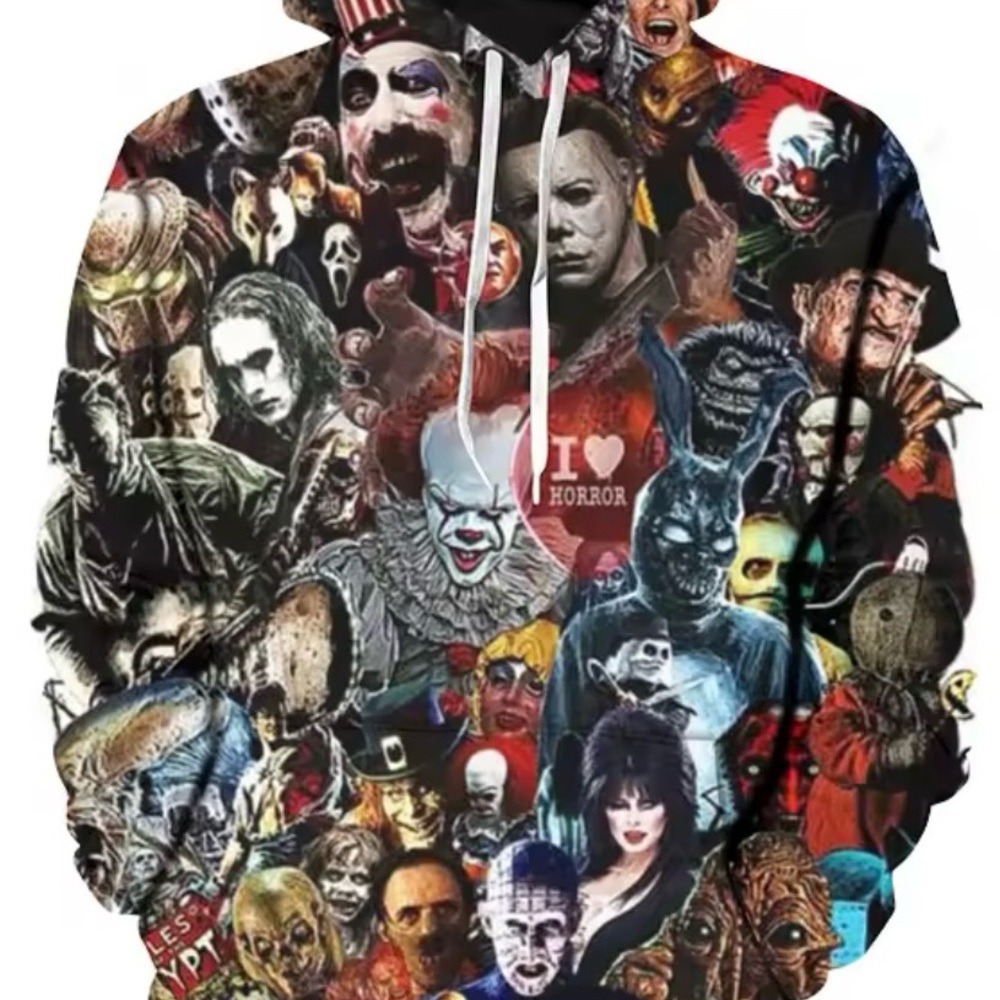 Horror-Themed Graphic Hoodie